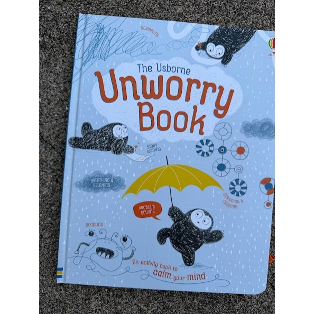 The Usborne Unworry Book Activity Book to Calm Your Mind Blue Hardcover Journal